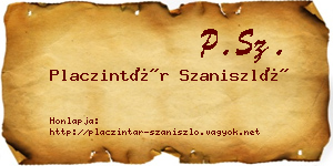 Placzintár Szaniszló névjegykártya